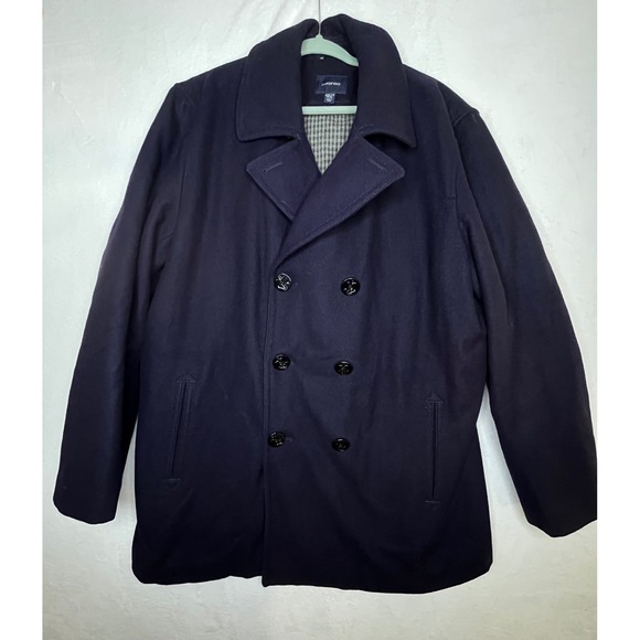 Lands' End Other - Lands End Mens XXL Tall Peacoat Navy Wool Blend Double Breasted Coat 50-52